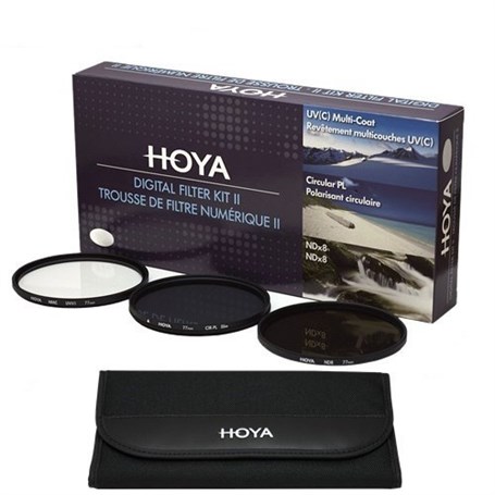 Hoya 82mm UV + Slim CPL + ND8 Digital Filter Kit II 3'lü Filtre Seti