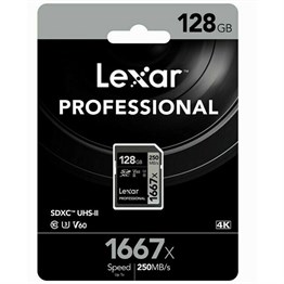 Lexar 128 GB 1667x U3 V60 4K SD Hafıza Kartı (250 mb/s)