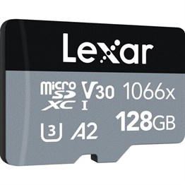 Lexar 128GB Professional 1066X UHS-I MicroSDXC Memory Card + SD Adaptör