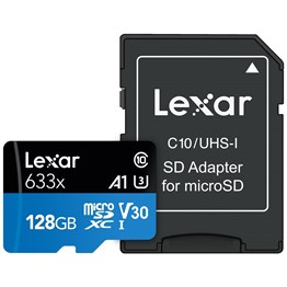 Lexar 633X 128GB 100MB-45MB/s MicroSDXC UHS-1 Class 10