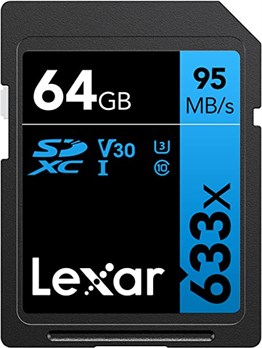 Lexar 64 Gb 633x U3 V30 4k Uhd Sd Hafıza Kartı Blue Series (95mb/s)
