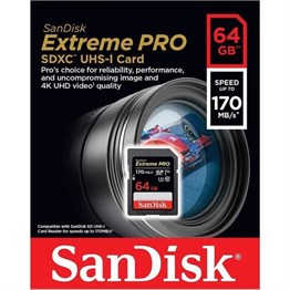 Sandisk 64GB 170MB/S Extreme Pro SD Hafıza Kartı