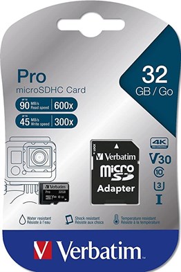 Verbatim 32GB 90MB/S Micro SD Pro Class 10 UHS-I(Adaptörlü)